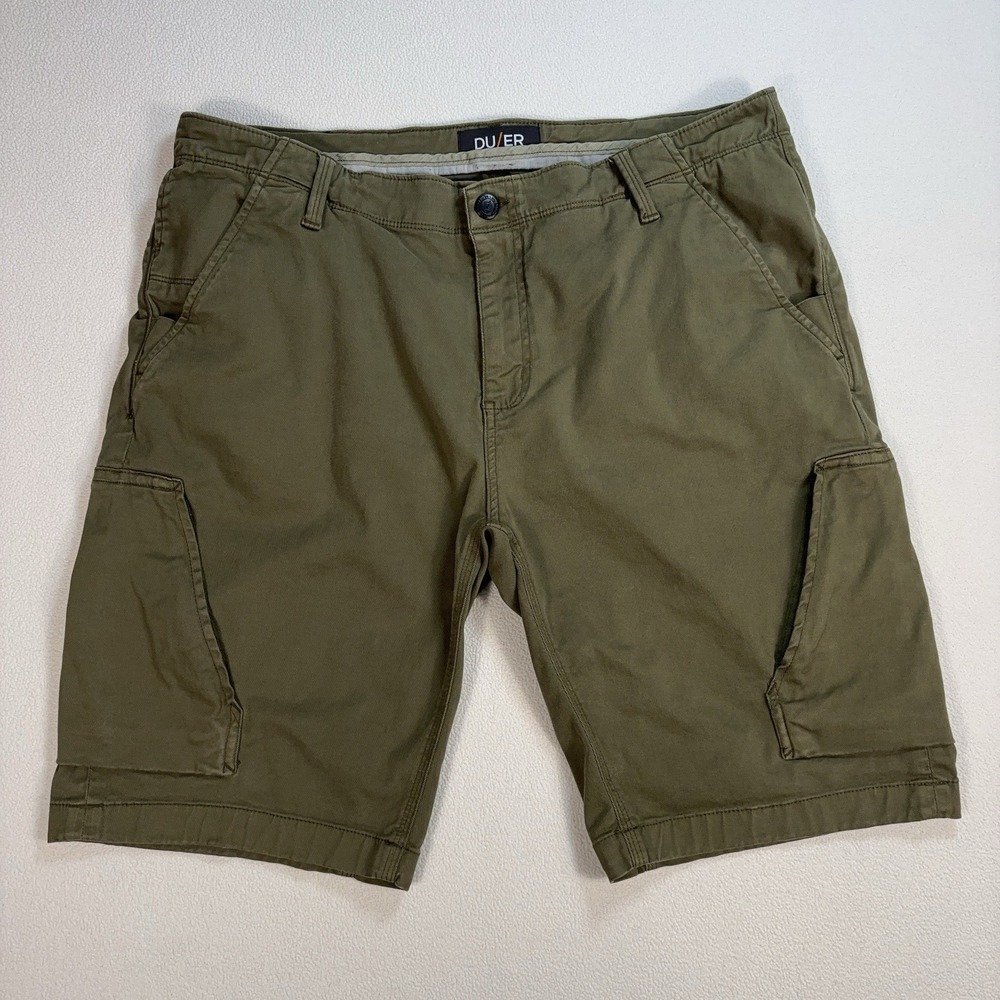 DU/ER Live Lite Adventure Cargo Shorts Men's 38x10 Green‎ Stretch Hiking Outdoor